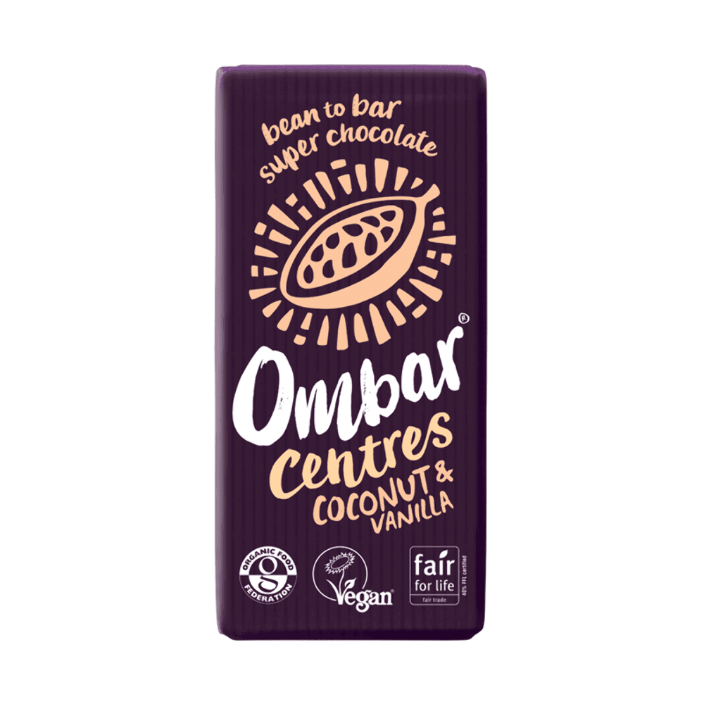 Ombar Coconut and Vanilla Centres Organic Chocolate 10x70g Vegan Fairtrade