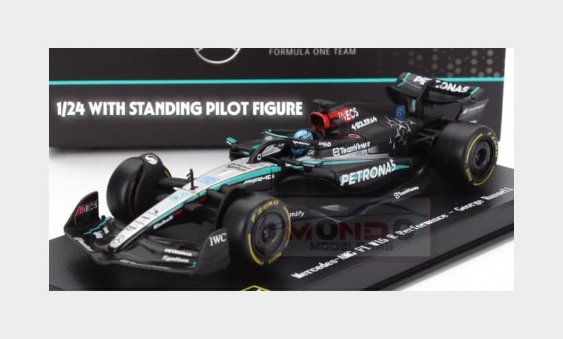 1:24 BURAGO Mercedes Gp F1 W15 #63 2024 George Russell With Pilot BU28069-R Mode
