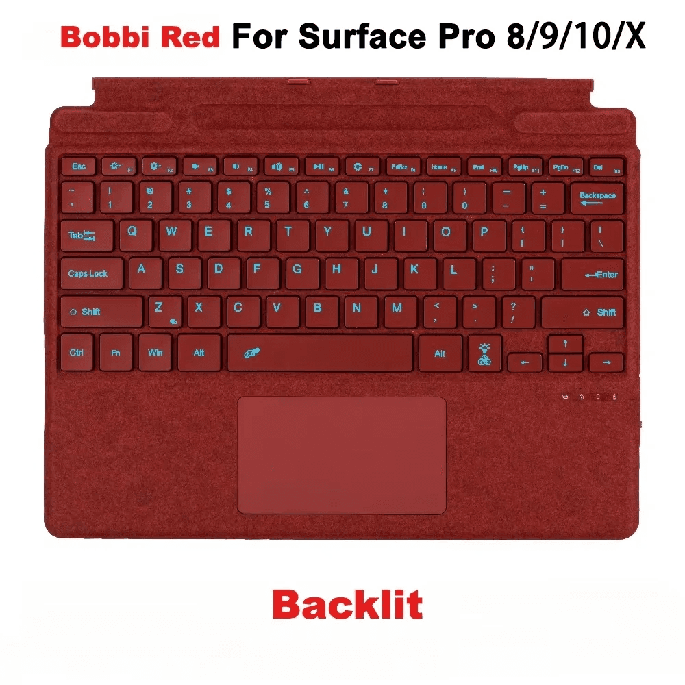 Word Backlit Bluetooth board for Microsoft Surface Pro11 10 9 8 X Russian Spanis