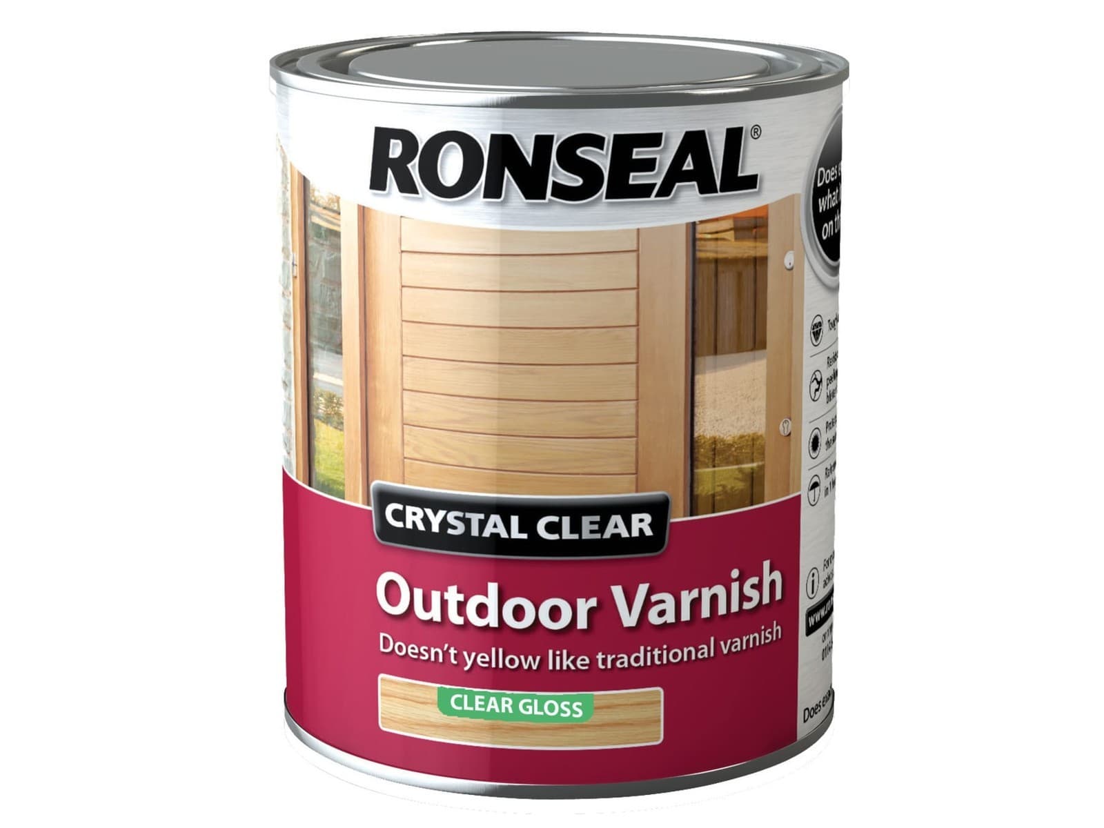Ronseal 37369 Crystal Clear Outdoor Varnish Matt 2.5 litre