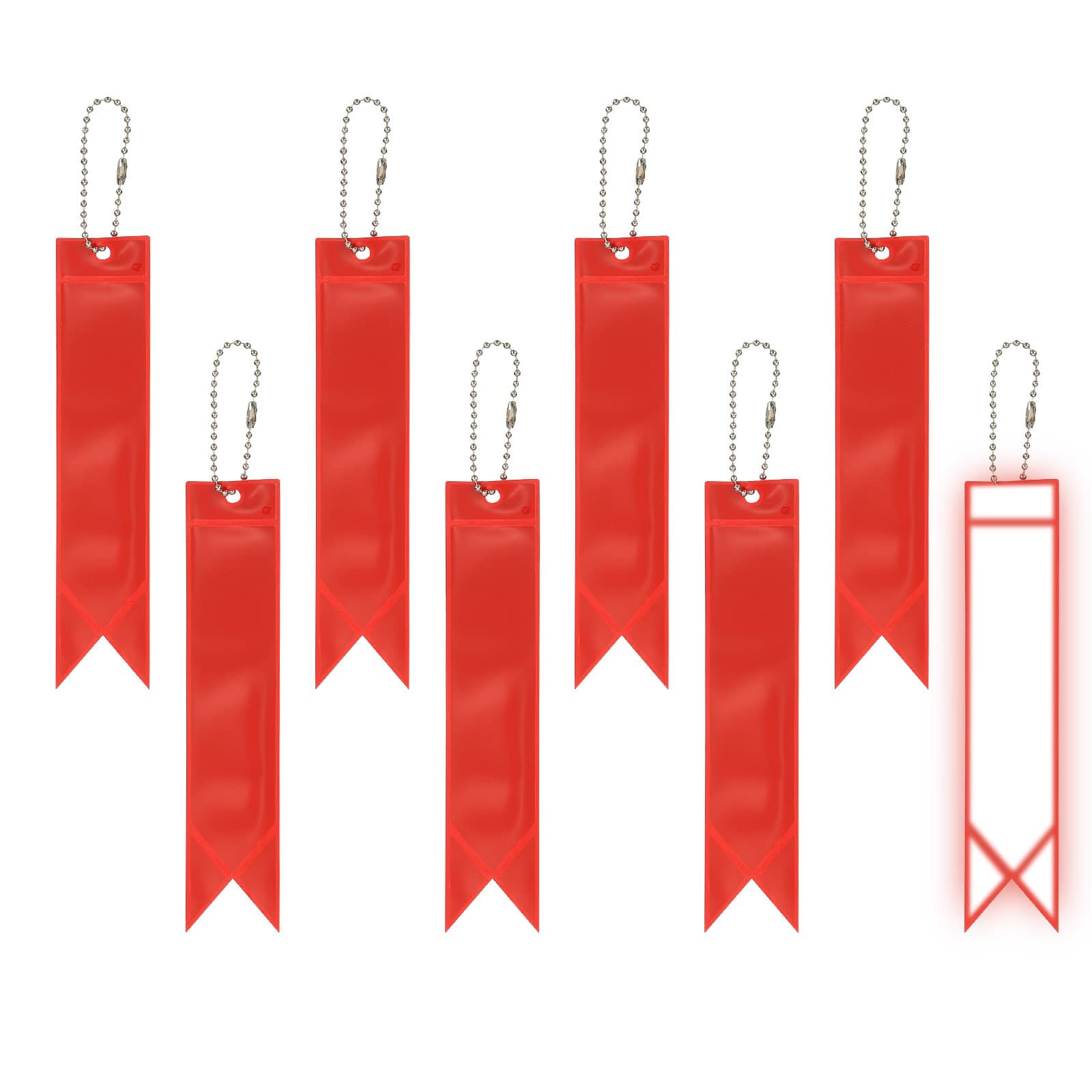 8 Pcs Reflective Pendants| 7.7 x 1.2 Inch Reflective Strips Safety| Red