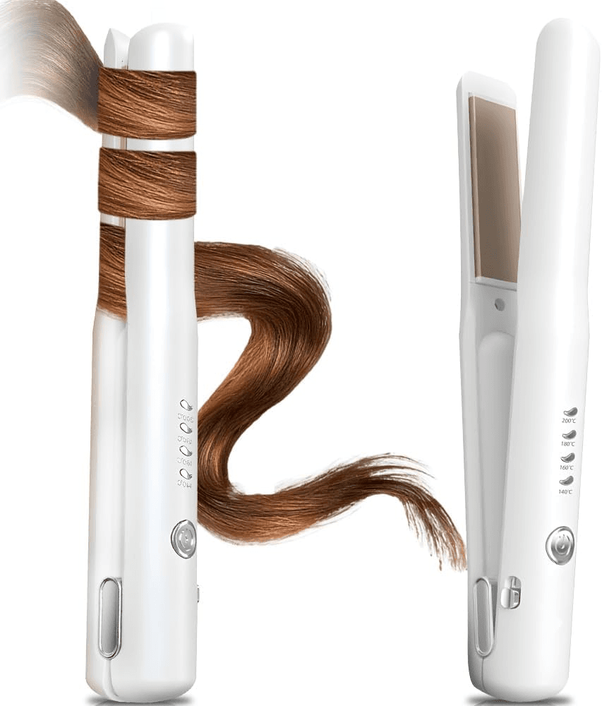 Cordless Hair Straighteners| 2 in 1 Hair Straightener and Curler Mini Portable W