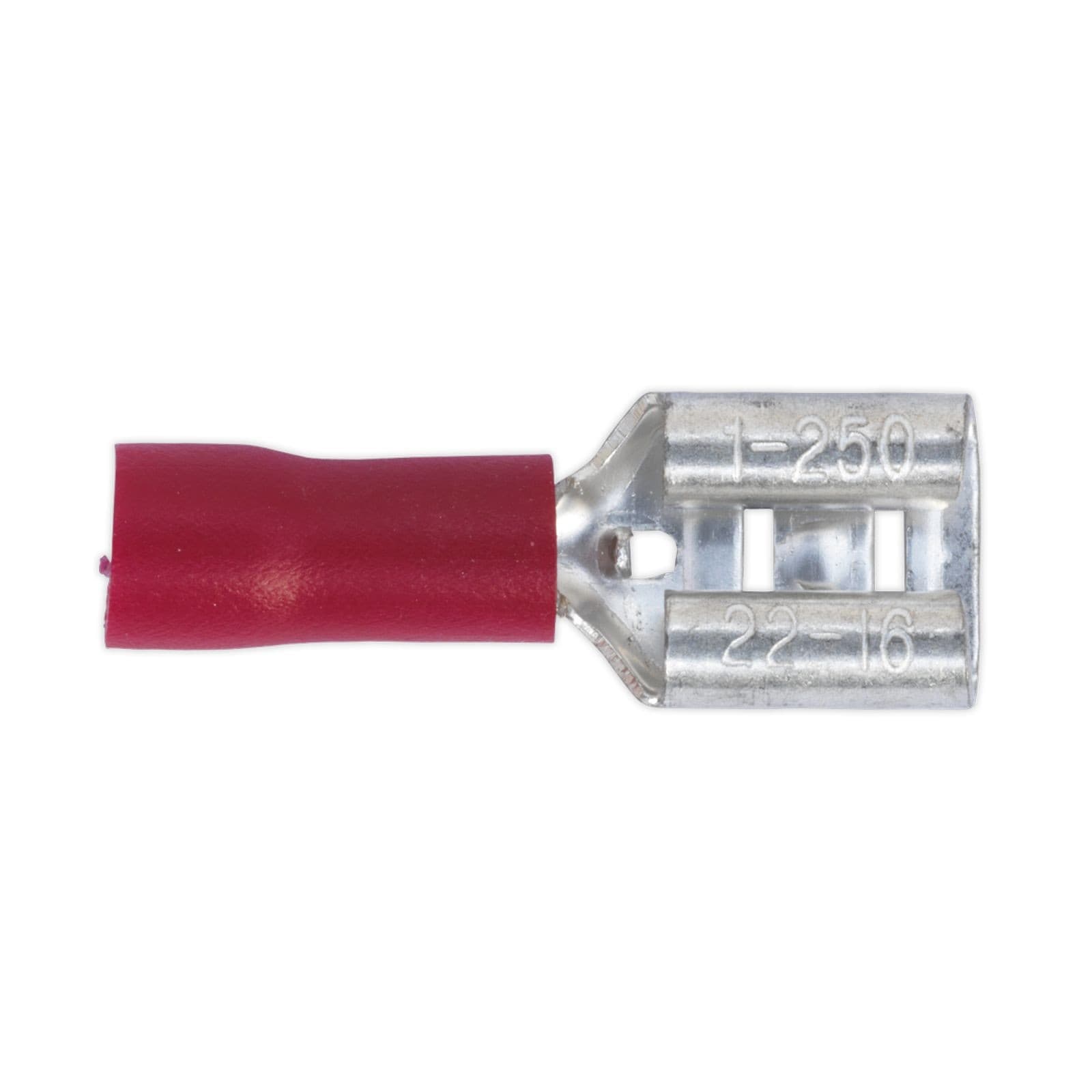 Sealey Push-On Terminal 6.3mm Female Red Pack Of 100 - Part No. RT21