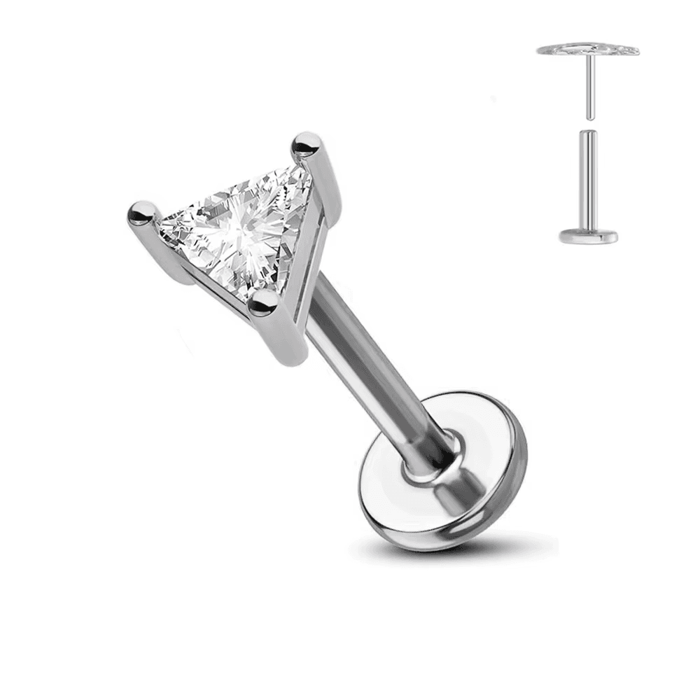 ASTM F136 Titanium Threadless Labret Stud Flower Ear Piercing Jewellery UK