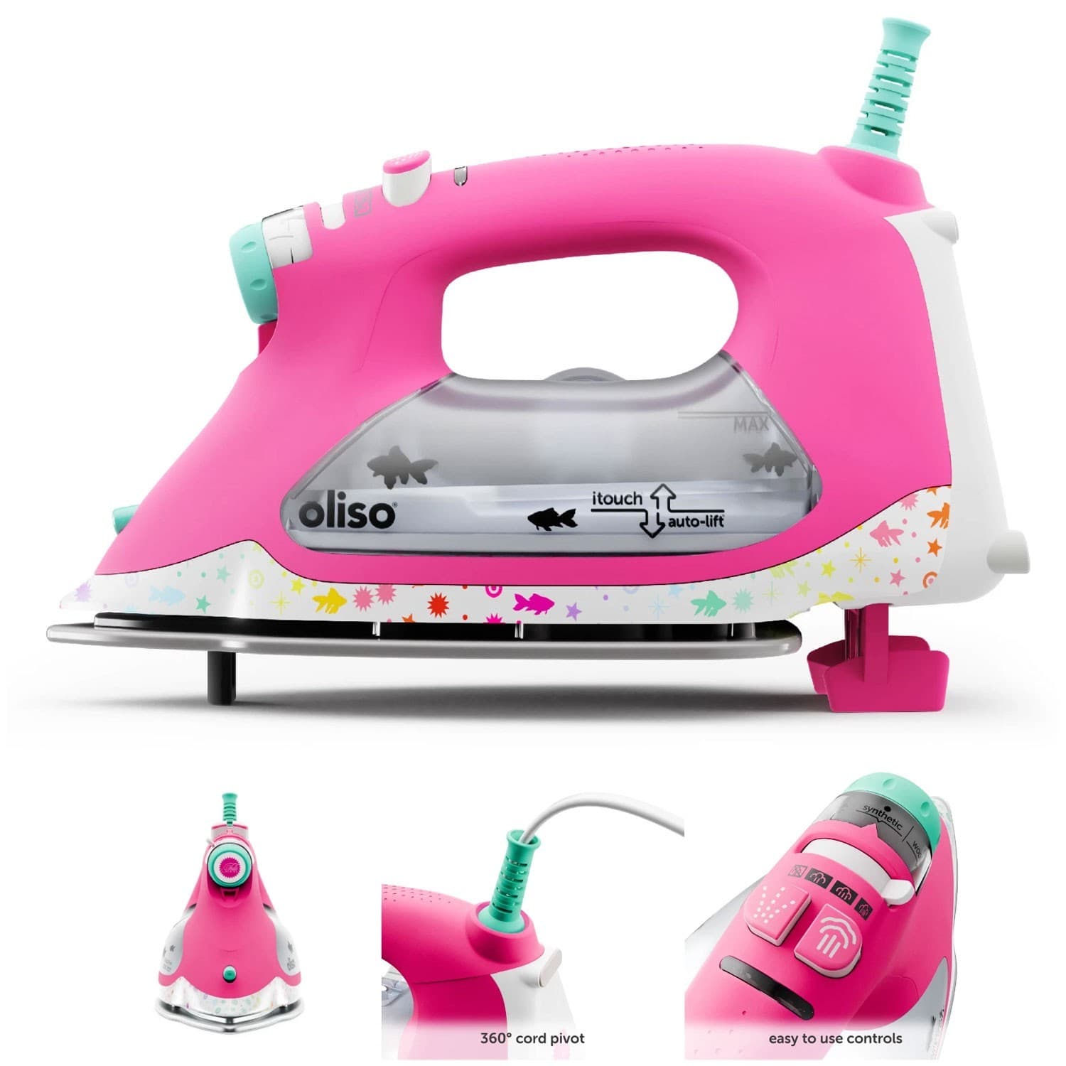 Oliso Smart Iron TG1600 Pro Plus Tula Pink Auto Quilting Sewing Soft Touch Seams