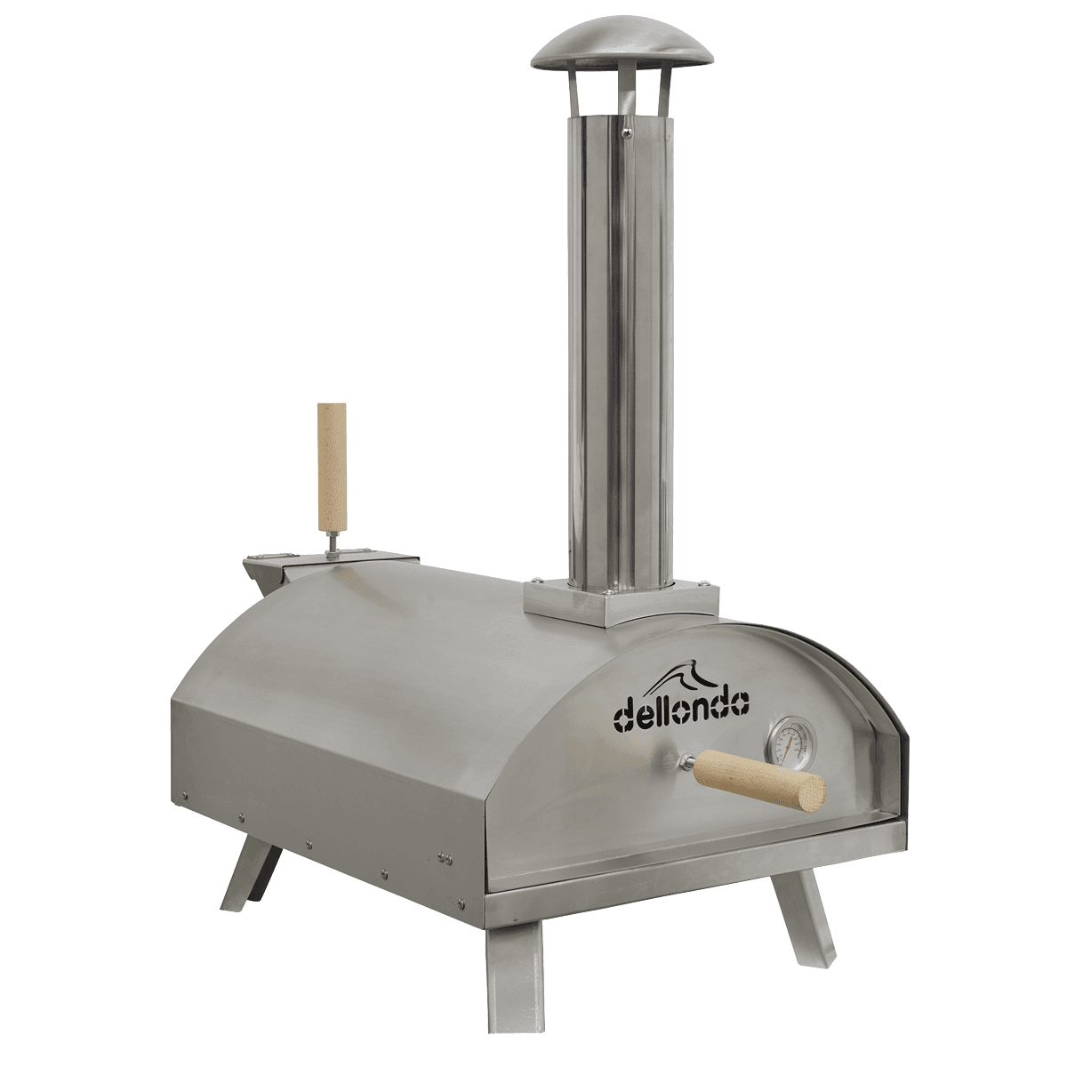 Dellonda 14\" Wood-Fired Pizza Oven 380°C| Meat Smoking Stainless Steel Portable