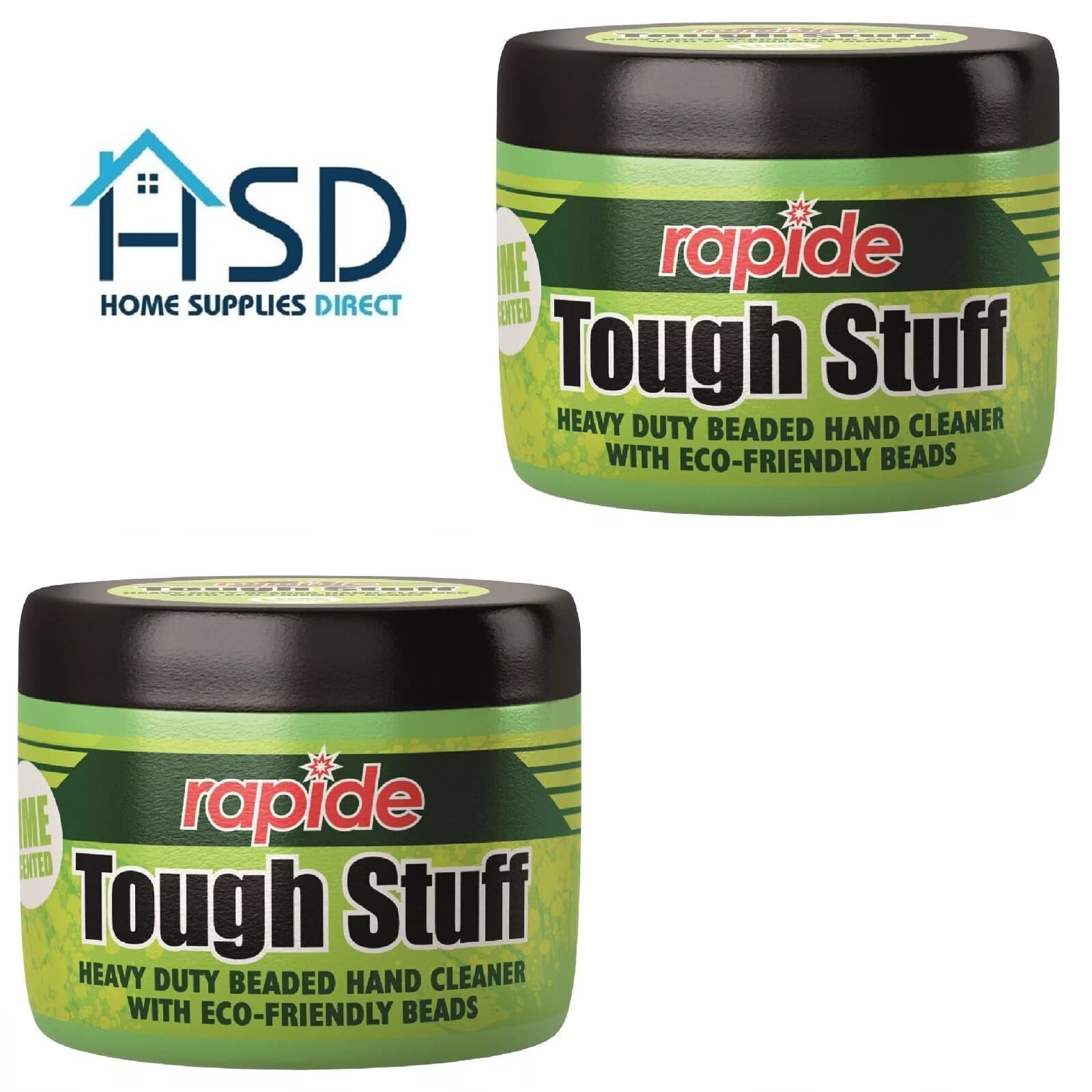 2 x Tough Stuff Heavy Duty Lime Beaded Hand Cleanser Soap Removes Oil 450ML