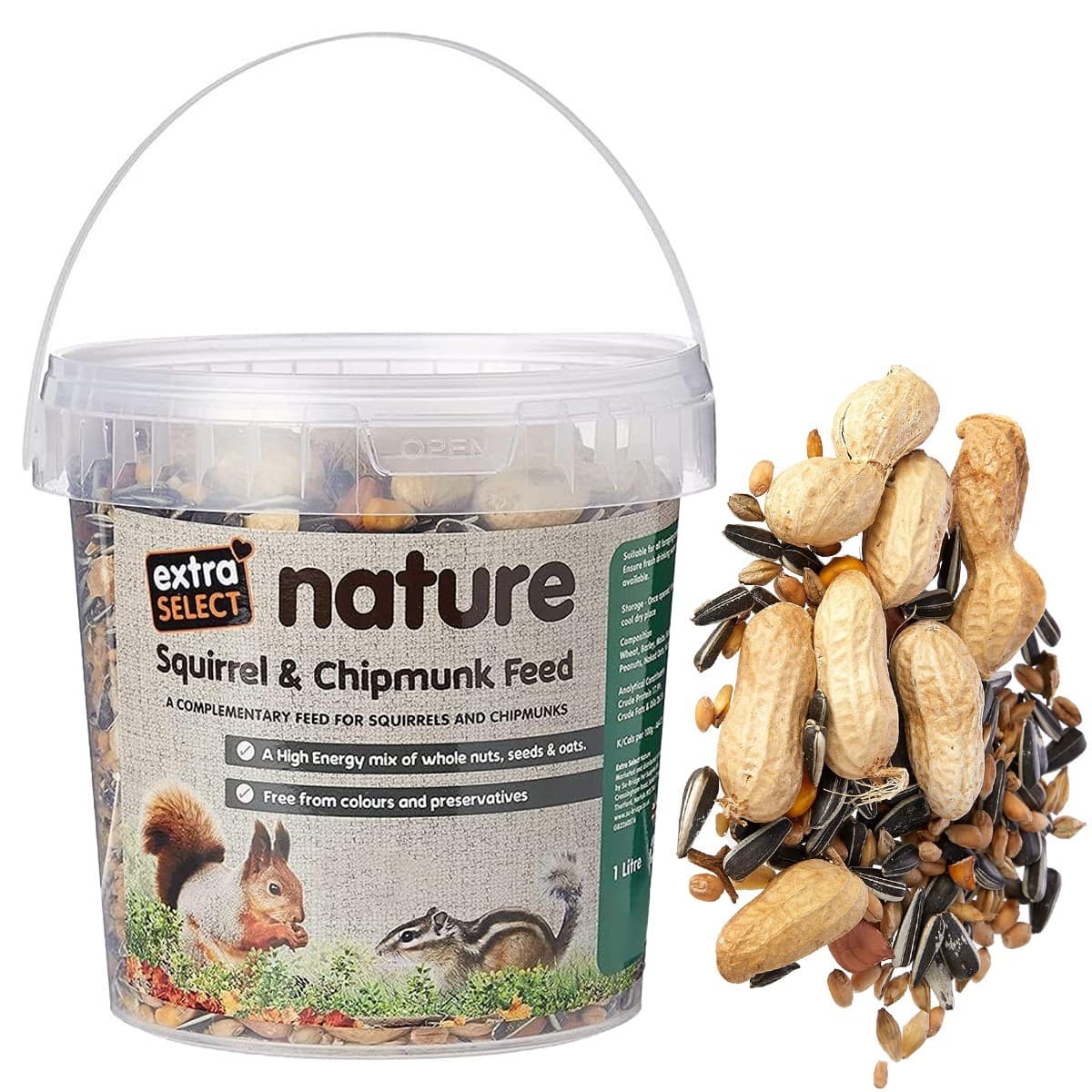 Extra Select Squirrel and Chipmunk Feed In Bucket 1ltr