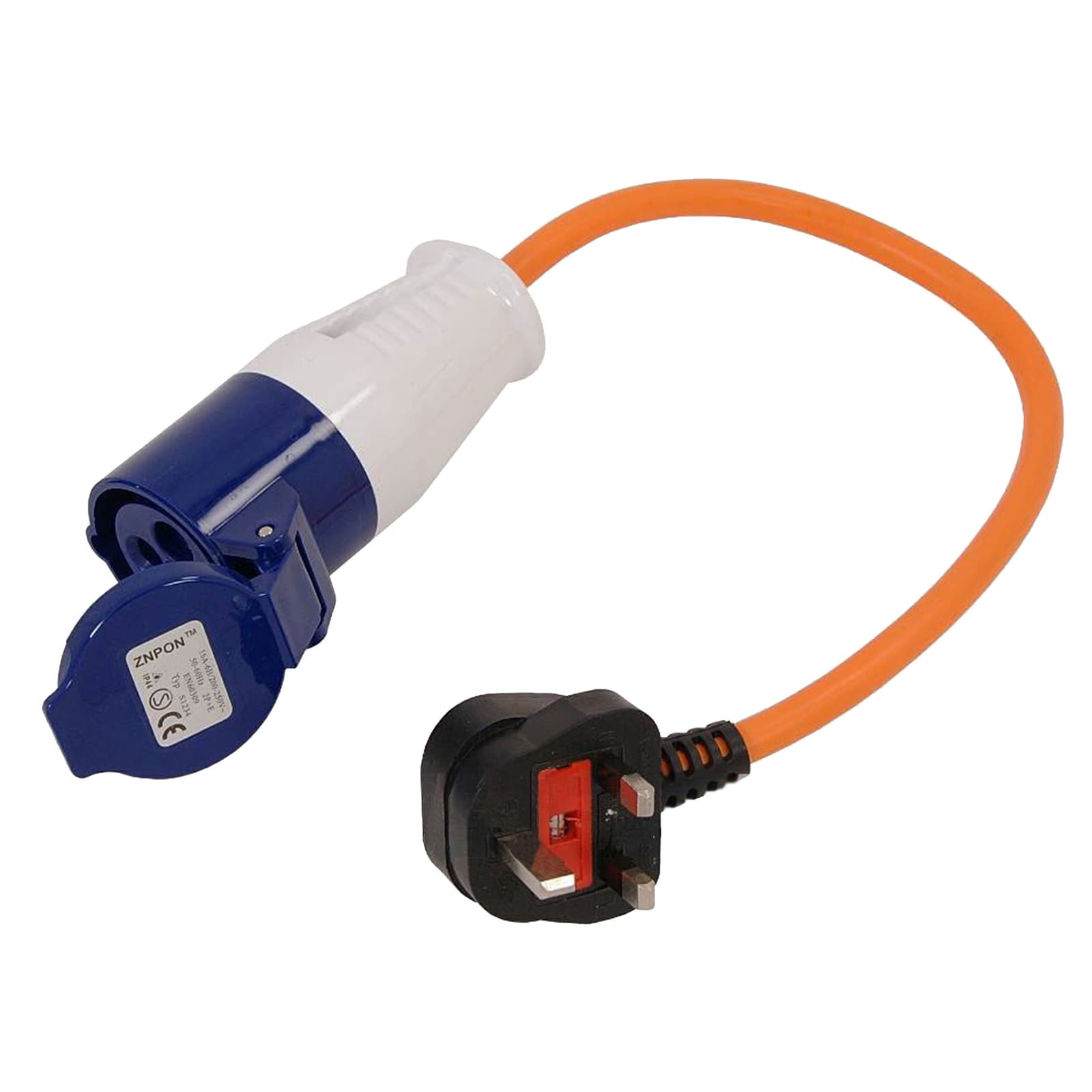 Neilsen Caravan Hook Up Cable Lead Plug Socket Adaptor 240V UK 3 Pin Mains