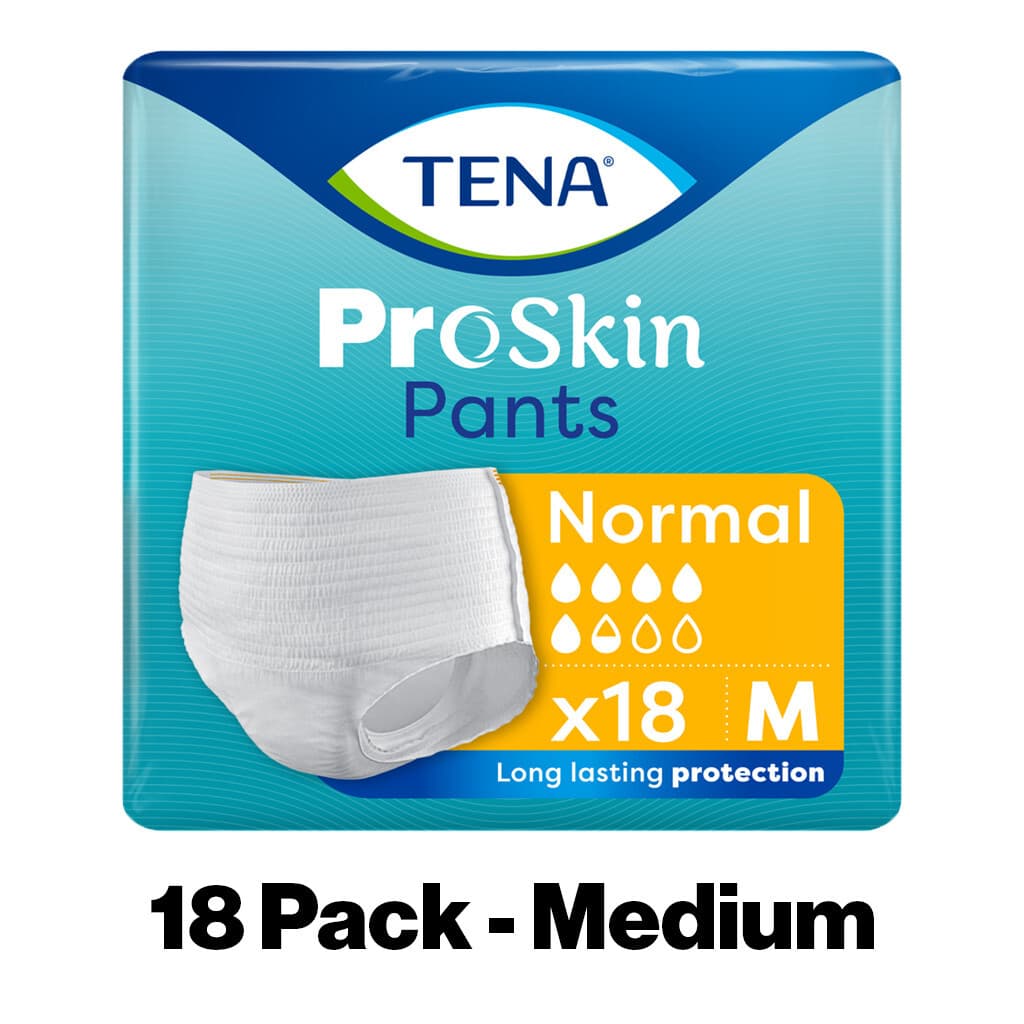TENA Proskin Pants Normal Medium Adult Nappies Pack of 18 Incontinence Pants