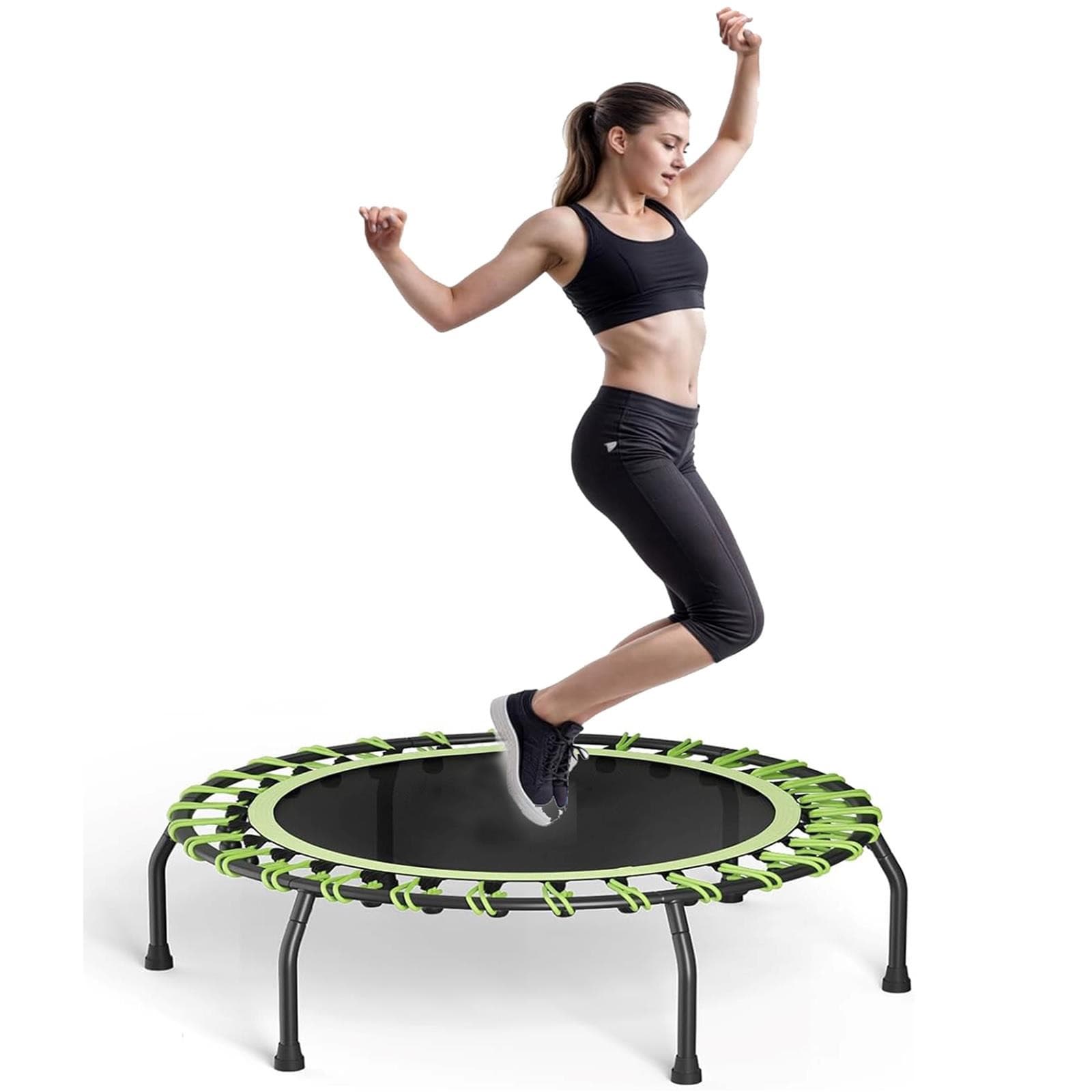 Trampoline Bungee Fitness Jumper 40\" Rebounder Bouncer Exercise Silent Green