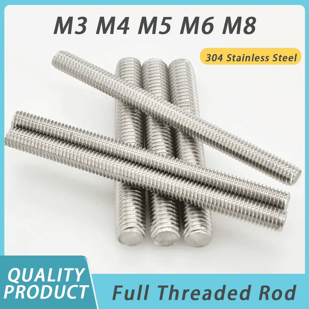 304 Stainless Steel Fully Threaded Rod Stud Bar Metric Bolt Set UK