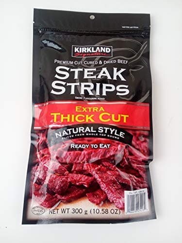 Extra Thick Cut Premium Cured and Dried Beef Steak Strips 300g Kirkland Signature