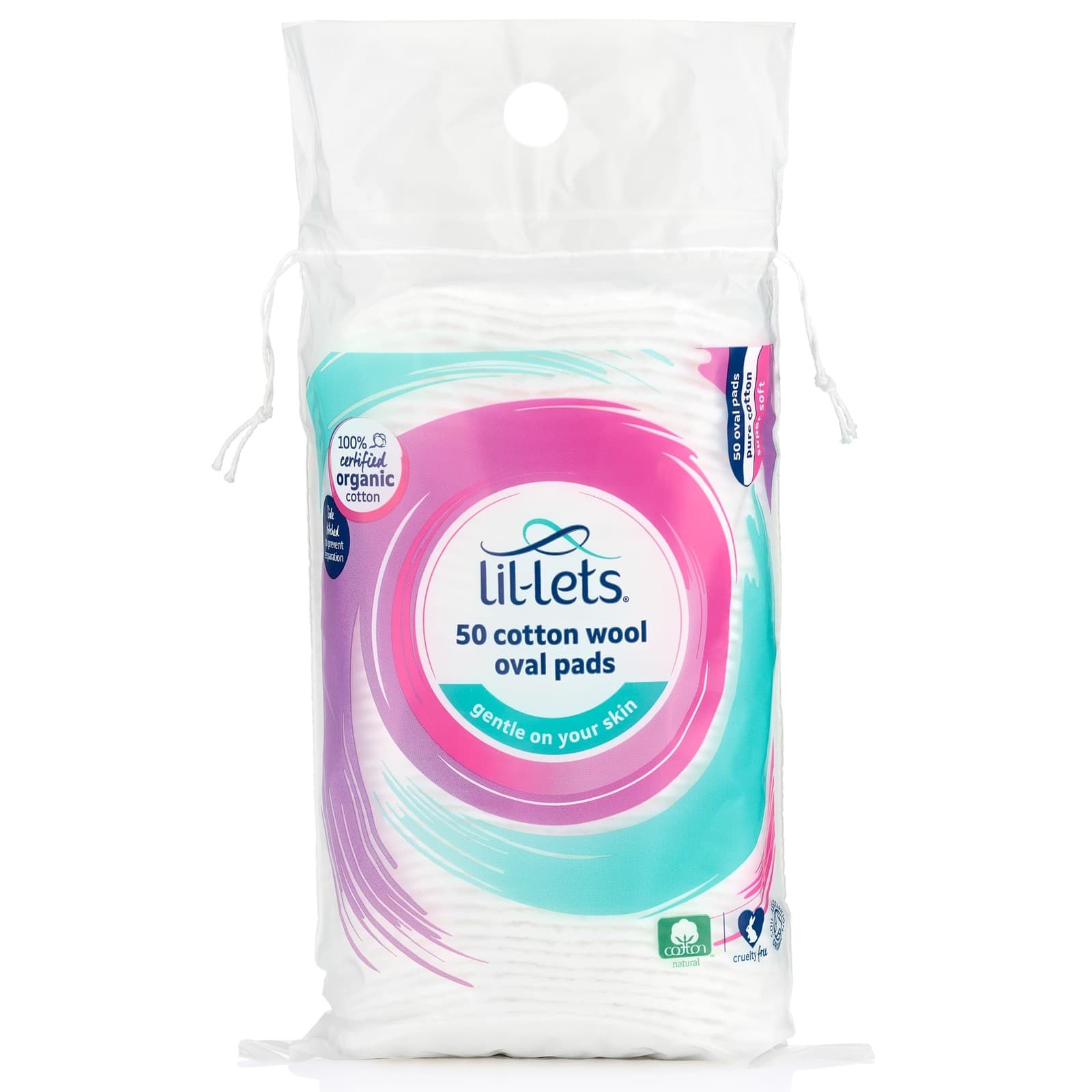 Organic XL Oval Cotton Pads| 50 Count| Soft| Absorbent| Hypoallergenic
