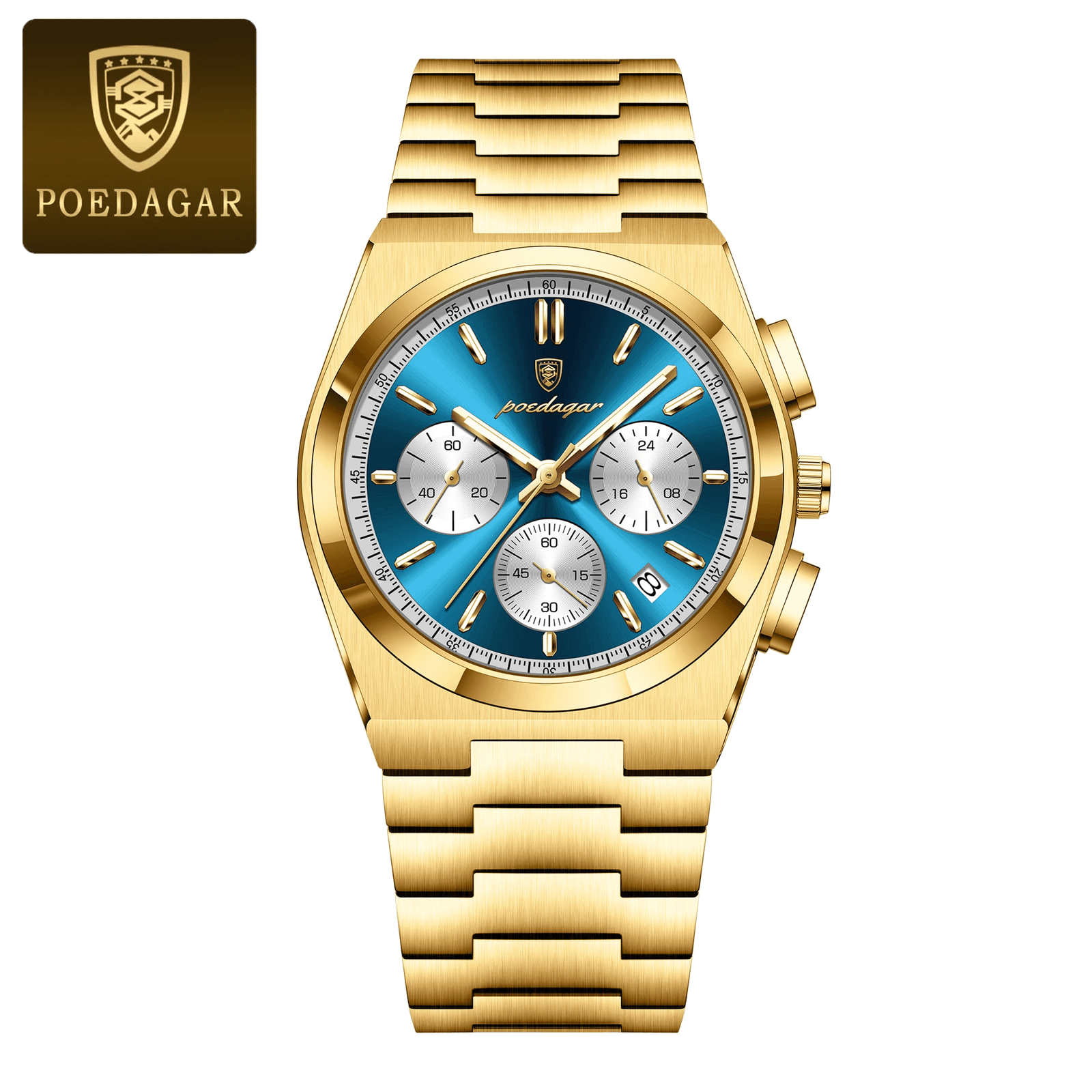 Luxury Man Quartz Watch Waterproof Luminous Date Chronograph Watches Stainless S