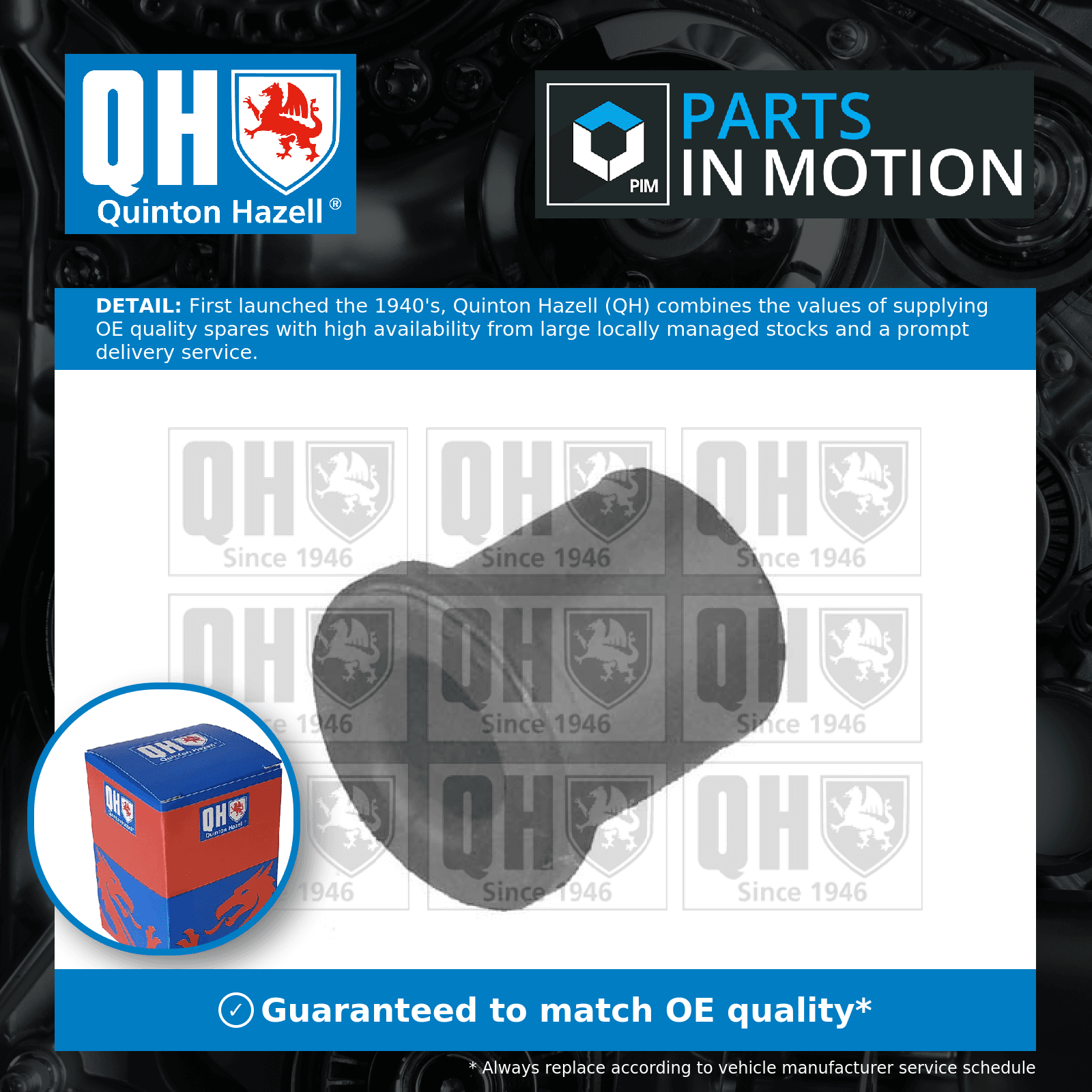 Leaf Spring Bush EMS8013 Quinton Hazell Suspension 432751 94234319 Quality New