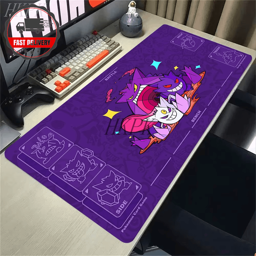 Pokemon Gengar Large Gaming Mouse Pad Desk Mat Lock Edge Keyboard Mousepad