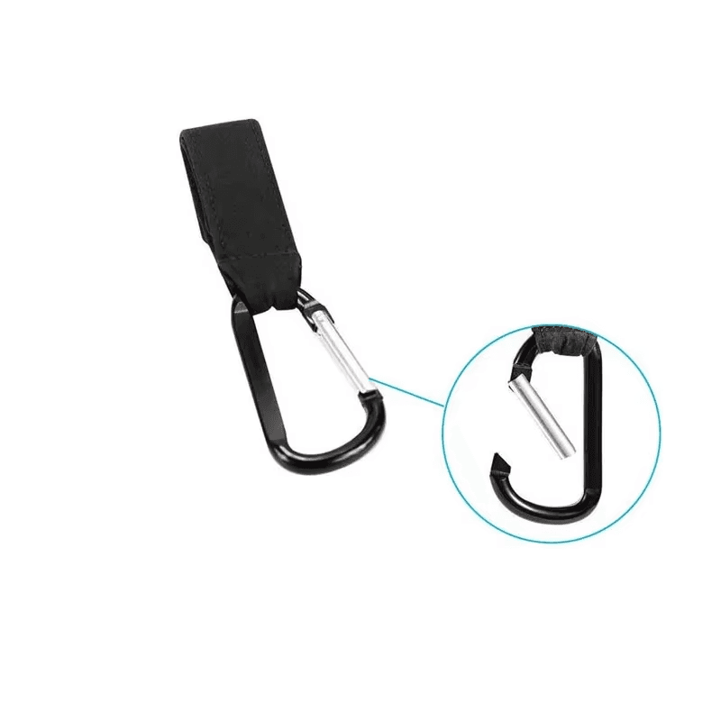 1/2Pcs PU Leather Baby Bag Stroller Hook Pram Cart Organizer 360 Degree Rotatabl