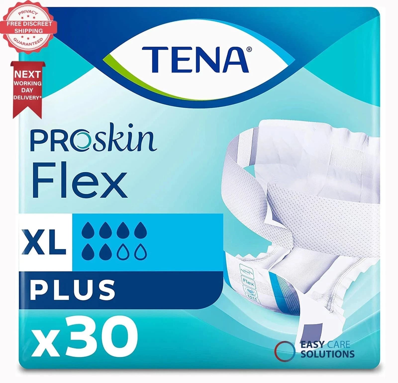 30x TENA Proskin Flex Plus Extra Large Adult Incontinence Flex - 1 Pack of 30