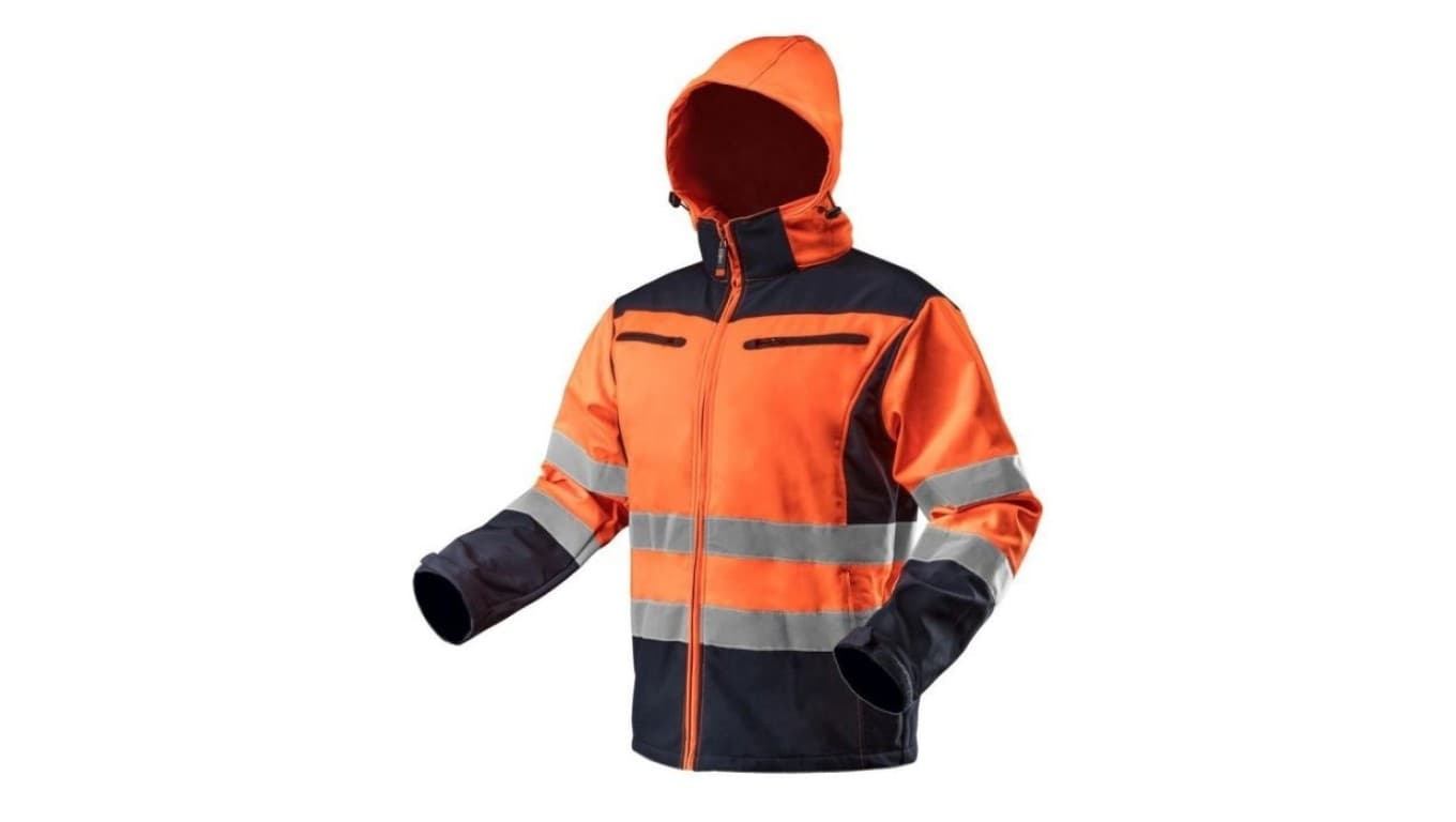 Kurtka robocza ostrzegawcza softshell z kapturem| pomarańczowa| rozmiar S 81-701