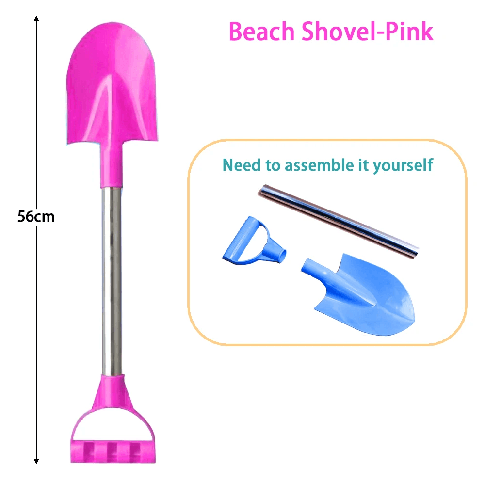 Children's 56cm Stainless Steel Beach Shovel - Sand and Snow Toy for Kids