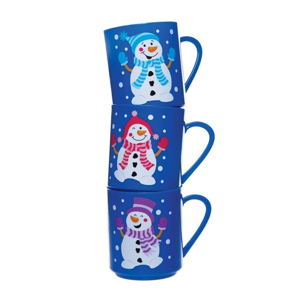 Baker Ross AT257 Jolly Snowman Mugs| Christmas Arts and Crafts (Pack of 4)| Ass