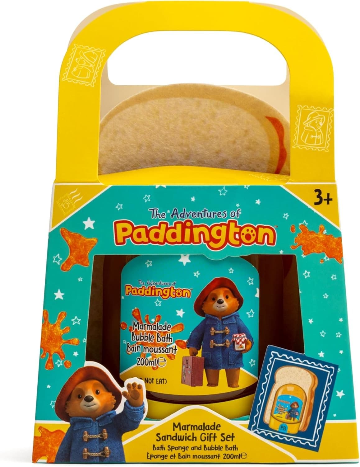 Paddington Bear Marmalade Sandwich Gift Set - Bubble Bath 200ml and Sponge for Chi