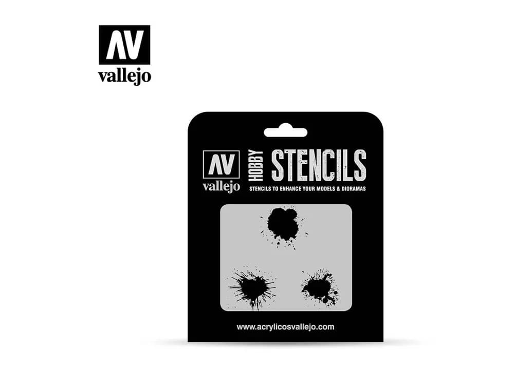 Paint Stains - Hobby Stencils - Brand New - Acrylicos Vallejo