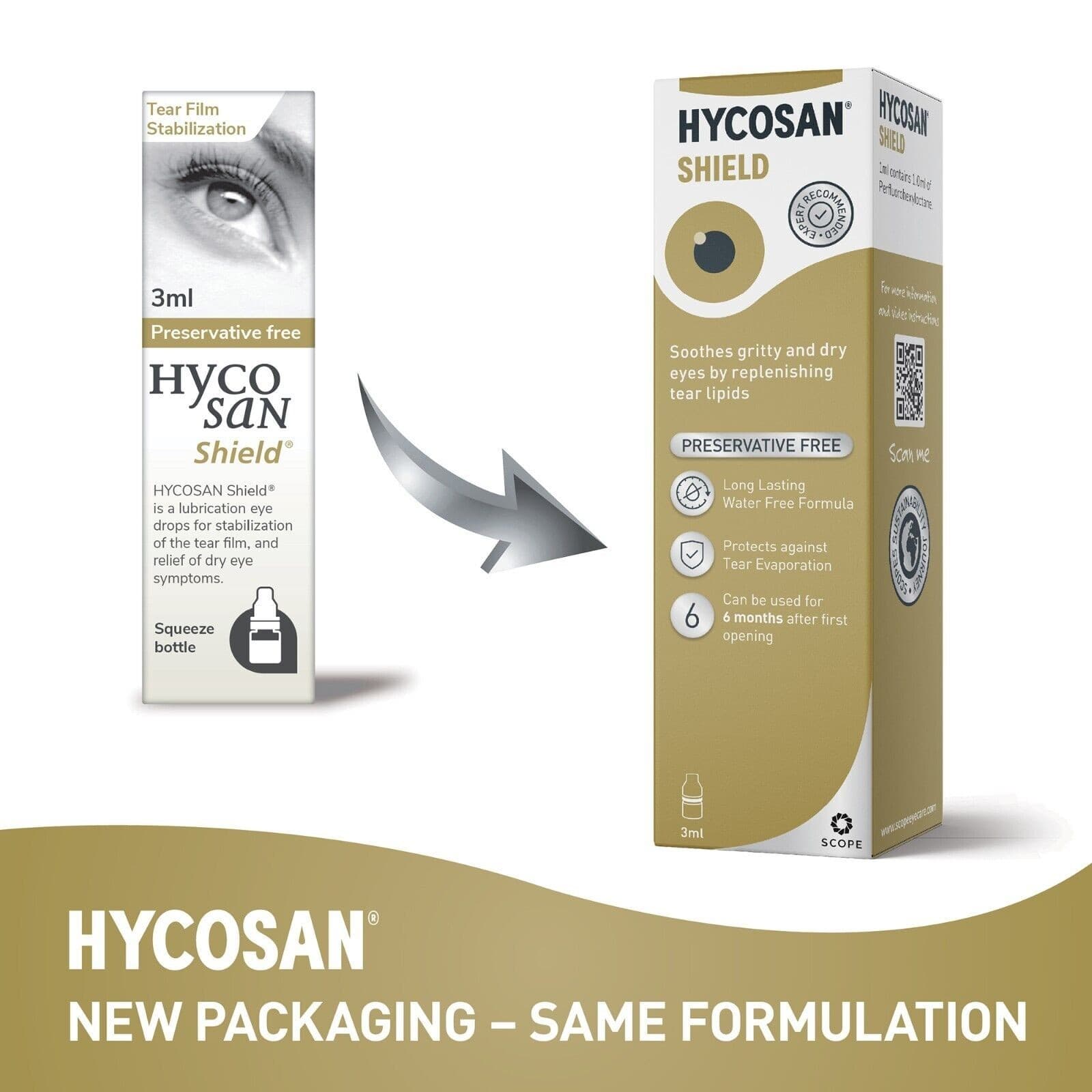 Hycosan SHIELD Eye Drops| Preservative Free| 3ml| 280 Applications