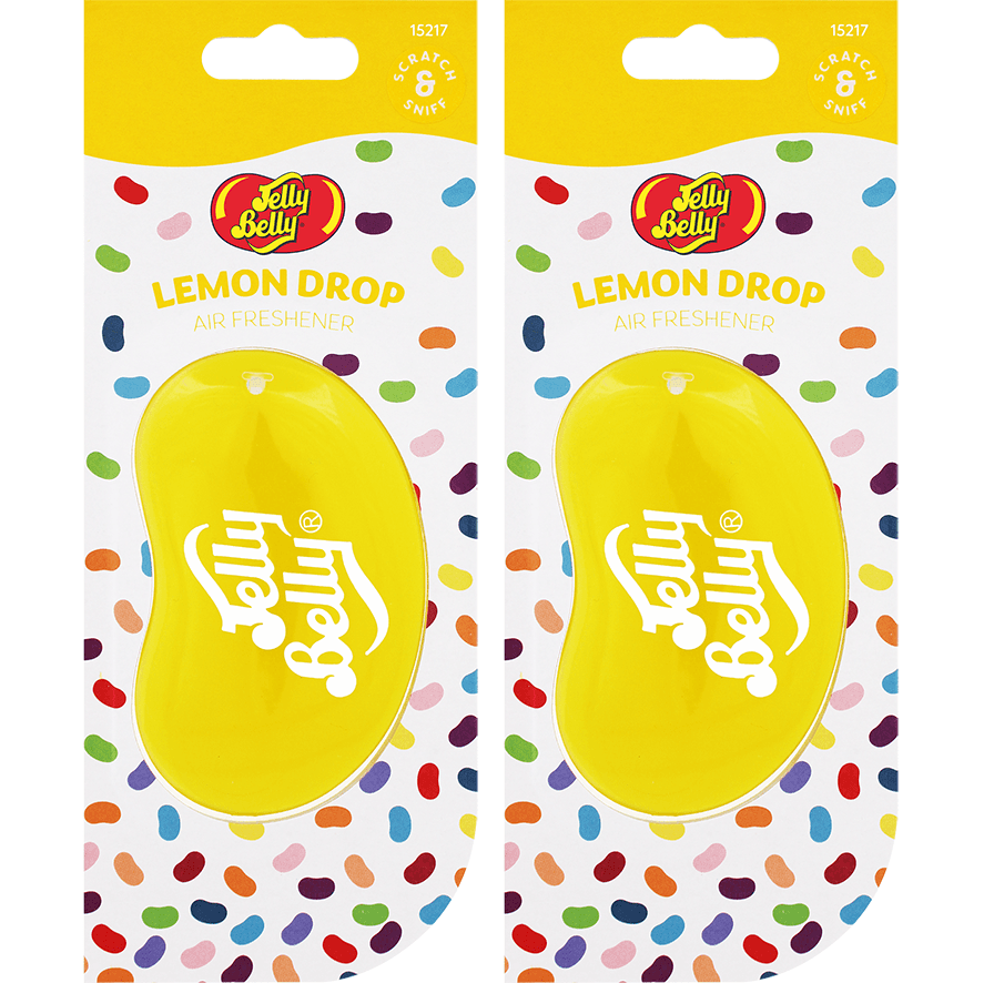 2x JELLY BELLY 3D BEAN SWEETS SCENT CAR HOME OFFICE AIR FRESHENER - LEMON DROP