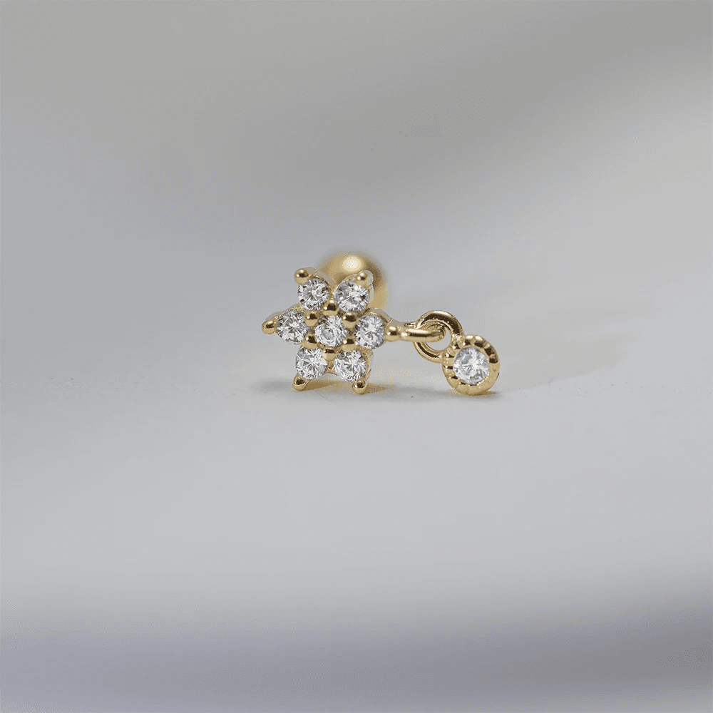 Pendientes Plata 925 Piercing Stud Earrings for Women Cubic Zirconia 925 Sterlin