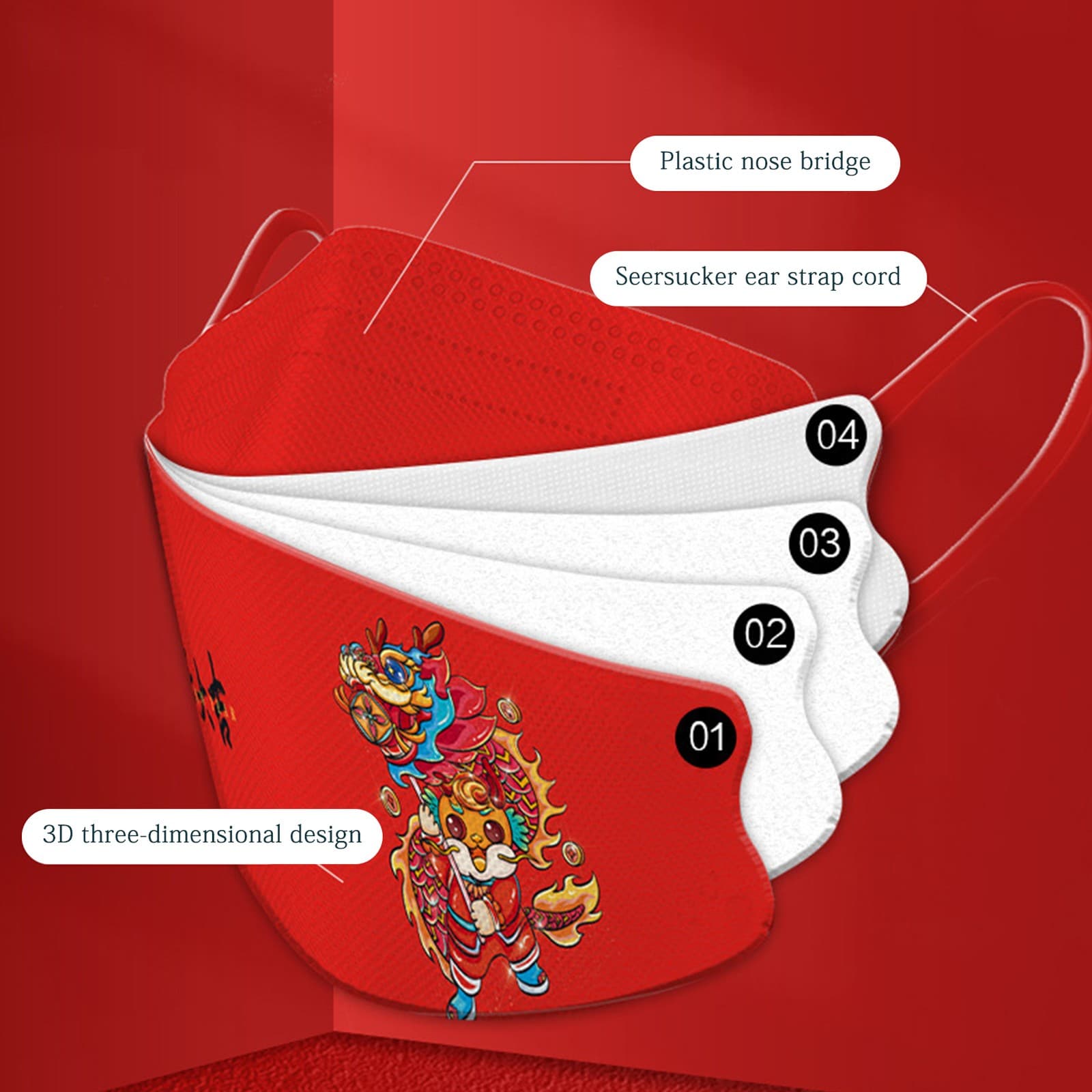 (10 Bags) The Year Of The Dragon Auspicious 2024 Dragon New Year New Year'S