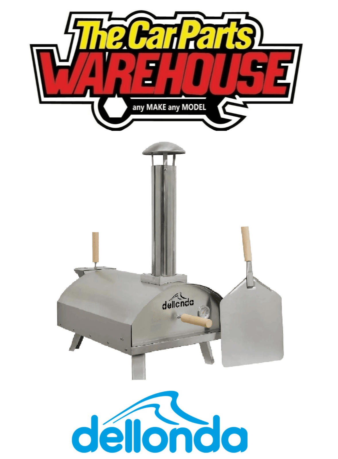 Wood-Fired Pizza Oven 14\" 380°C Portable - Stainless Steel
