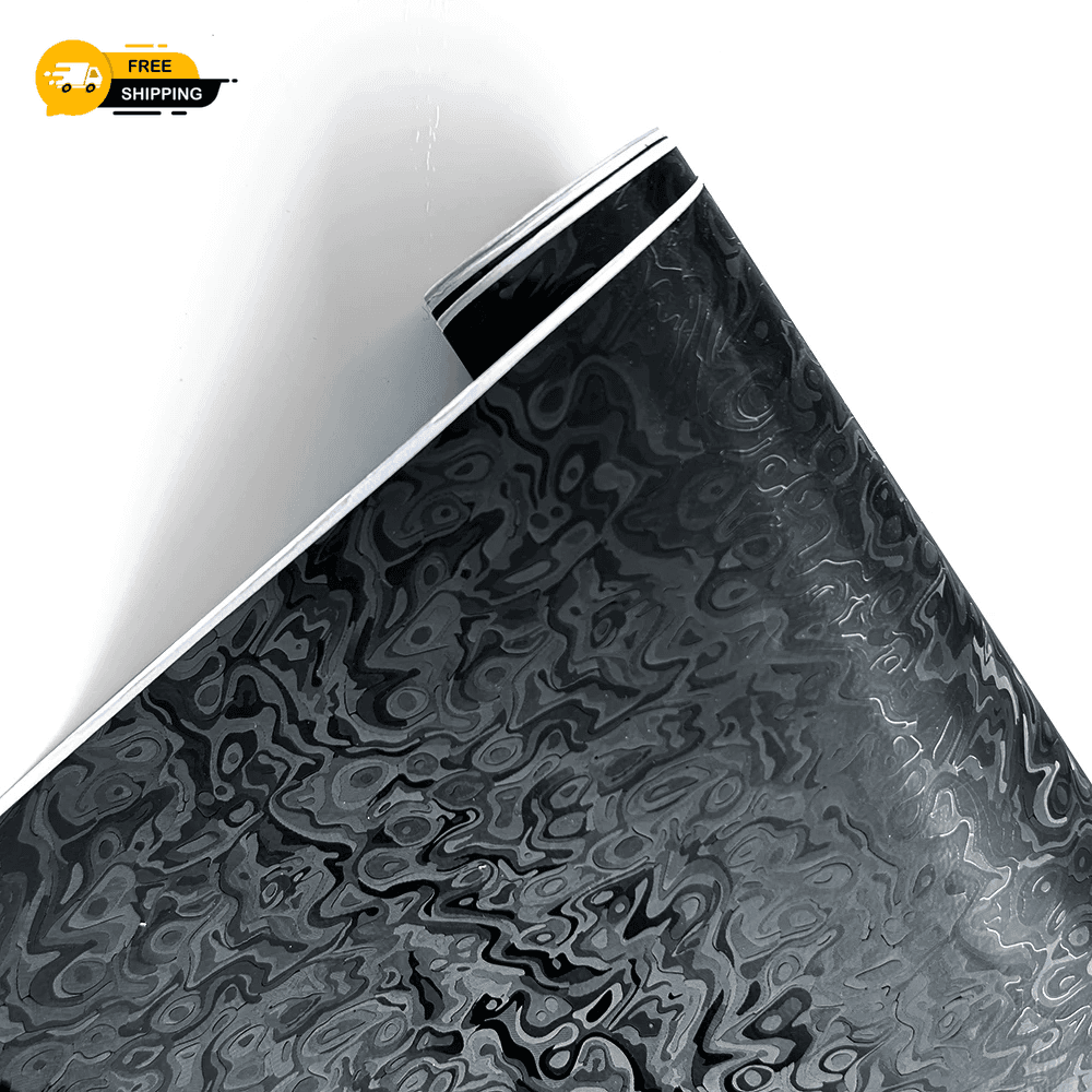 Premium Black Cosmic Ghost Carbon Fiber Vinyl Wrap Car Motorcycle Sticker