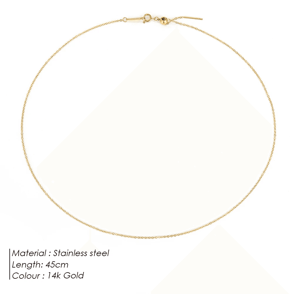 Emanco Adjusta Long Layered Pendant Necklace Stainless Steel Necklace Chocker Ne