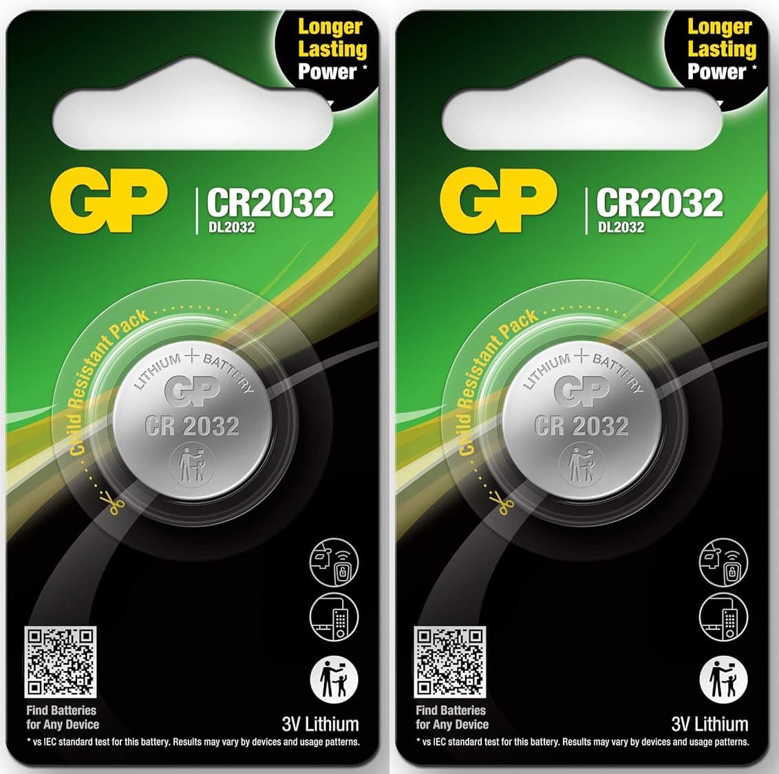 2x GP CR2032 Replacement Button Cell Battery For Snark Guitar Tuners