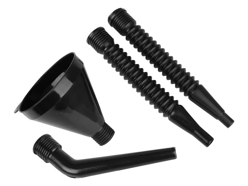 4-Piece Plastic Funnel Set with Strainer