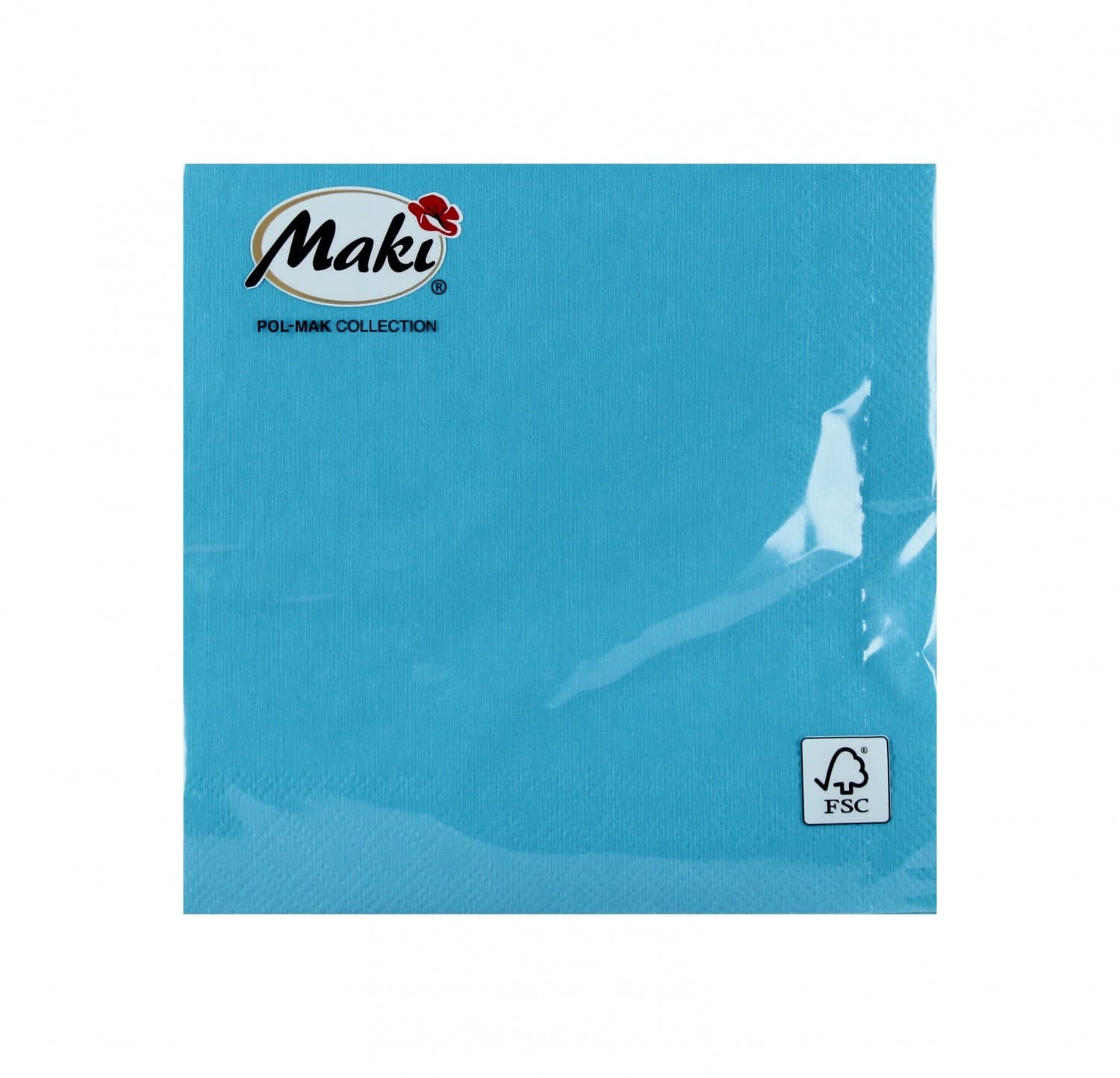 5901646010451 Serwetka papierowa 3warstwowa 25x25 turkusowa op20szt POL-MAK CLCO
