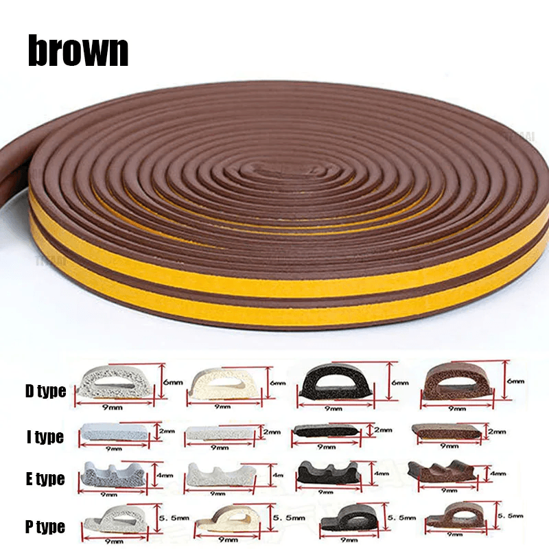 5M/10M Weather Stripping Door Seal Strip Diep Self-Adhesive Draft Stopper Tape W