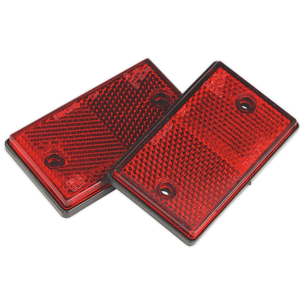 Sealey Reflex Reflector Red Oblong Pack of 2