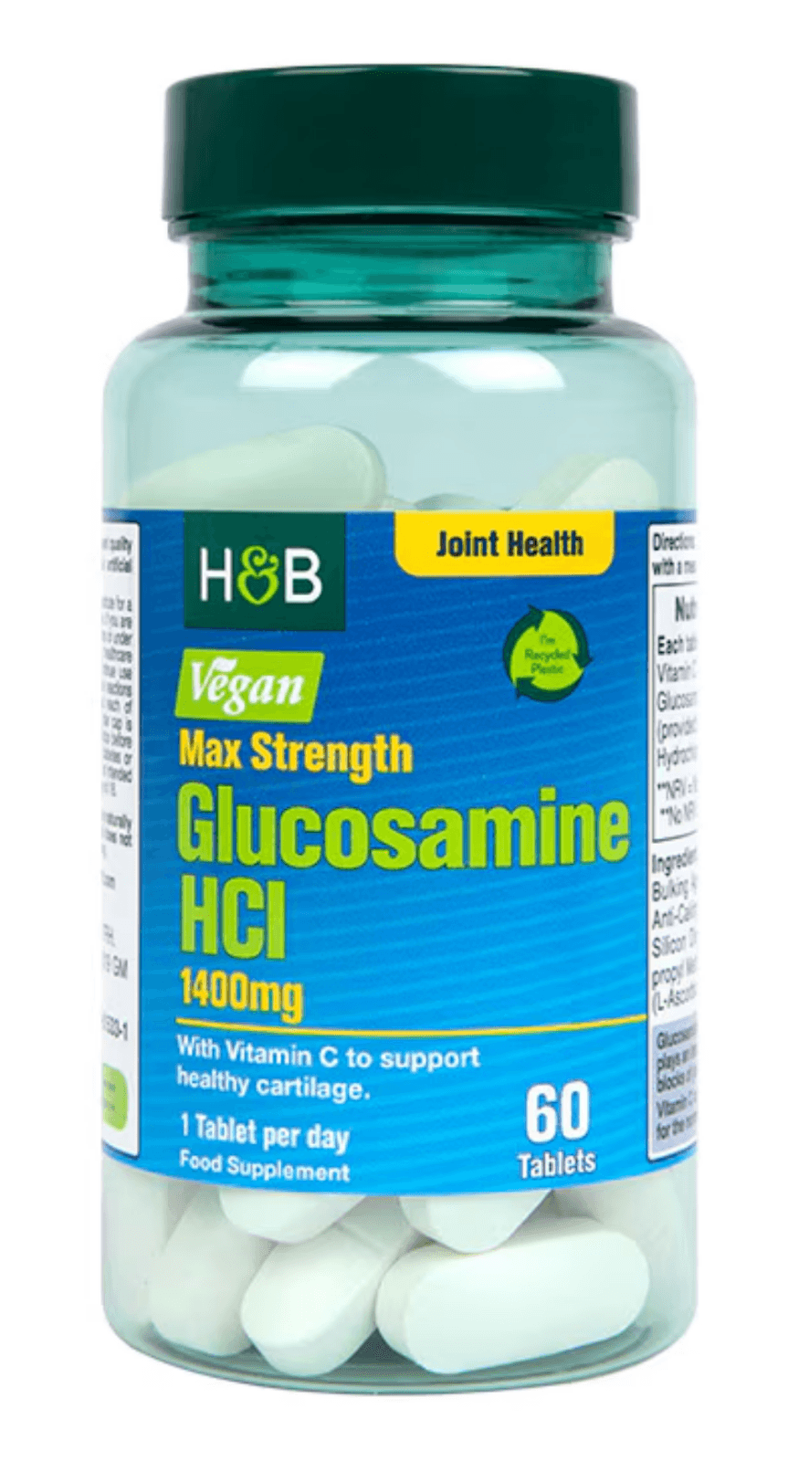 Holland and Barrett Max Strength VEGAN Glucosamine HCI 1400mg 60 Tablets rrp £16