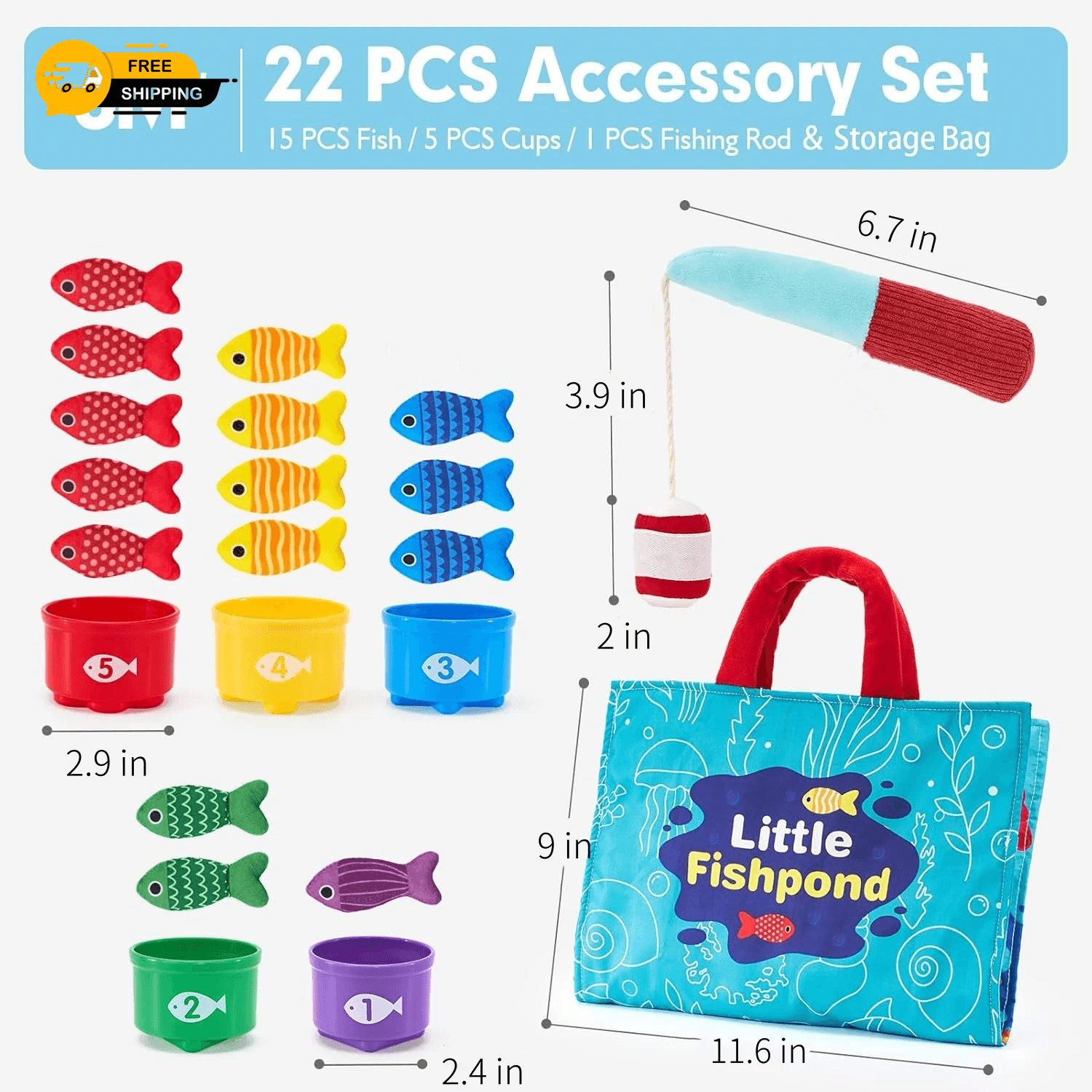 Toddler Toys Montessori Toys for BABY Birthday Gift Cloth Fishing Game Puzzle