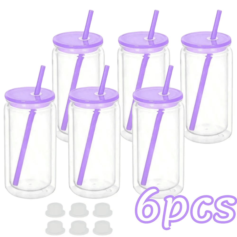 16OZ DIY Snowglobe Tumbler with Pre Drilled Hole Reusable Plastic Water Bottles