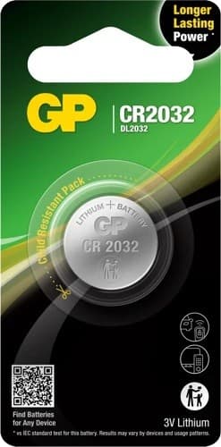 4891199001147 BATERIA GUZIKOWA LITOWA 3V CR2032 GP BATTERY