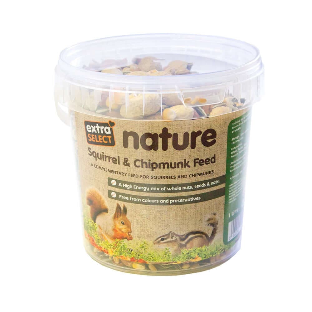 Extra Select Squirrel and Chipmunk Feed in Bucket 1L - Nutritious Food