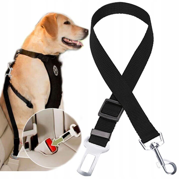DOG PET CAR SAFETY SEAT BELT HARNESS RESTRAINT ADJUSTABLE LEAD TRAVEL CLIP