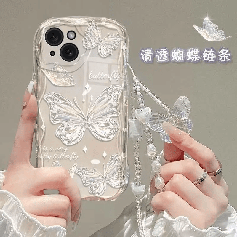 Butterfly Flower Wrist Strap Case For Samsung Galaxy S26 Ultra A57 A37