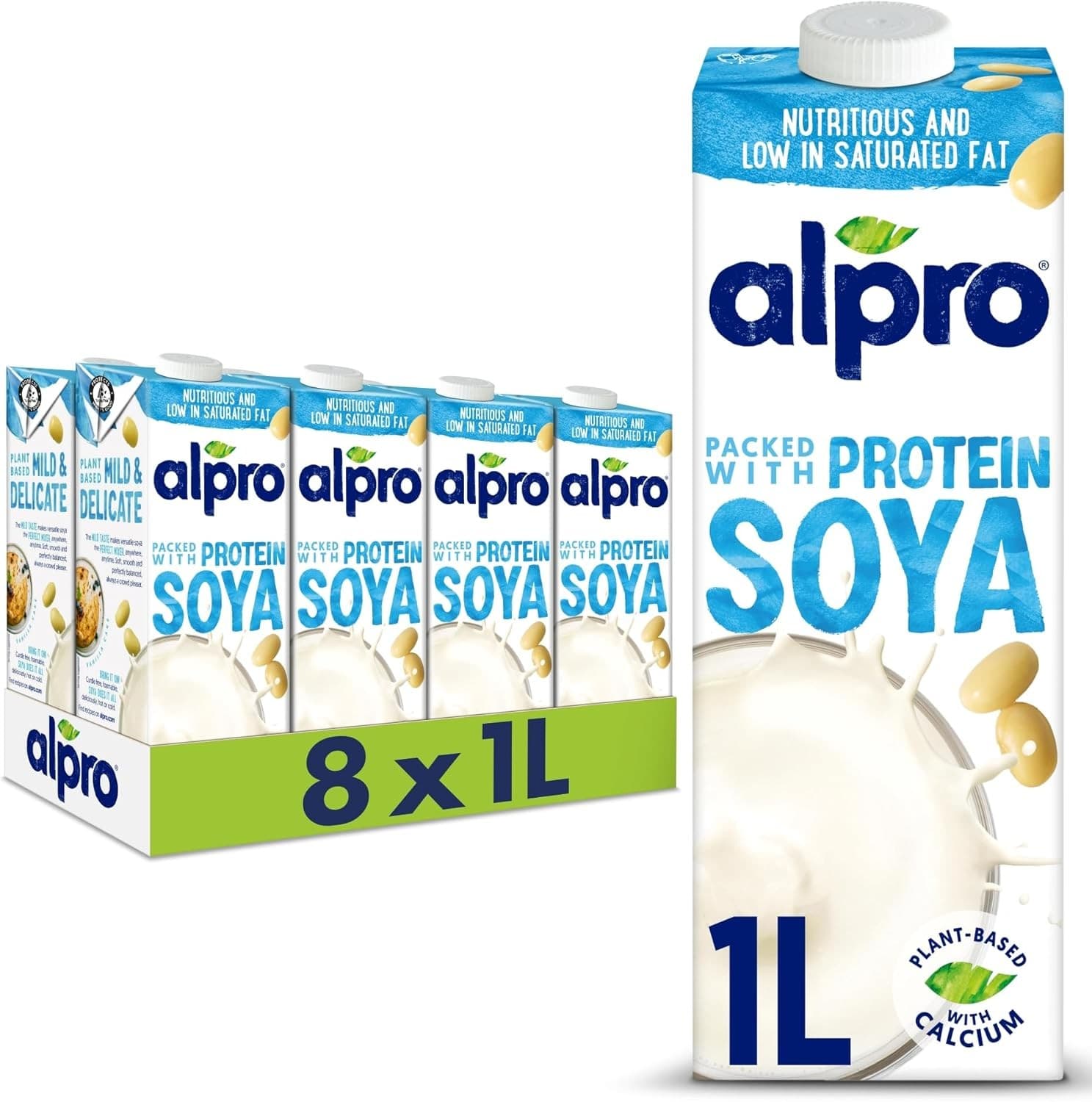 Alpro Soya Plant-Based Long Life Drink - Vegan Dairy Free and Lactose Free Mil
