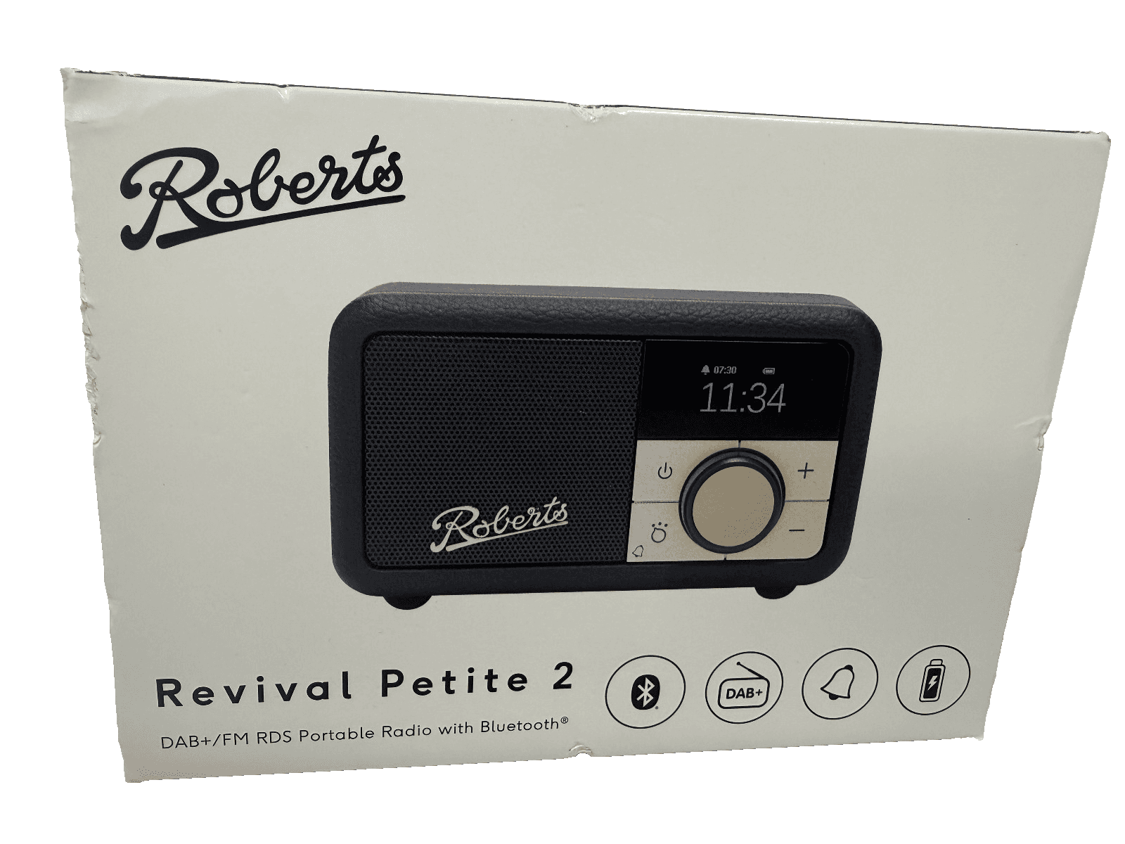 Roberts Revival Petite DAB/DAB+/FM Portable Radio RDS with Bluetooth - Black NEW