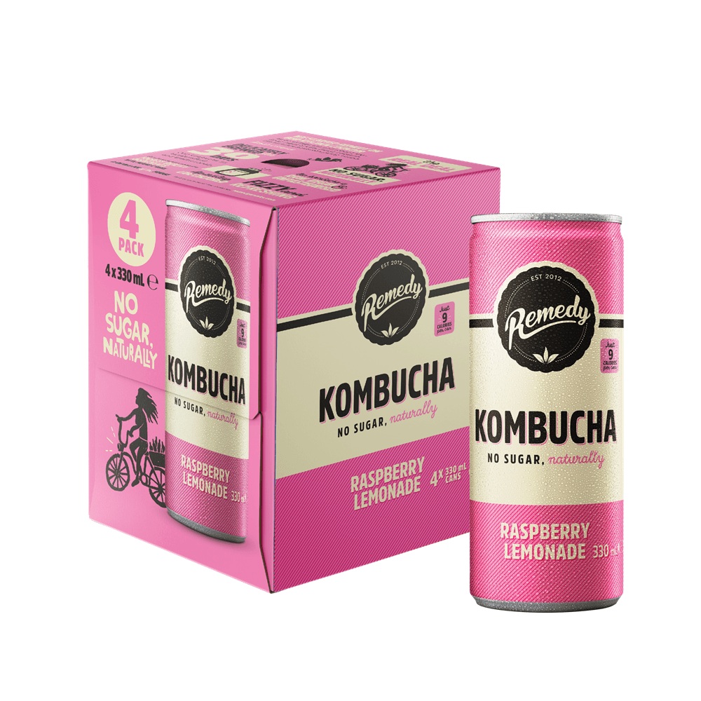 Raspberry Lemonade Multi pack - Remedy Kombucha - 4 x 330ml